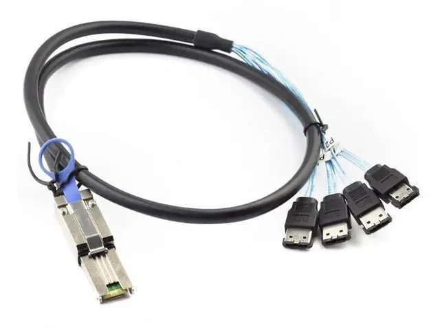 Alt view image 5 of 5 - Mini SAS HD SFF8088 26Pin to 4×eSATA 7Pin Female External Server Hard Drive Cable, 28AWG 6Gbps HighSpeed Copper Wire Harness, 1m / 39.37in