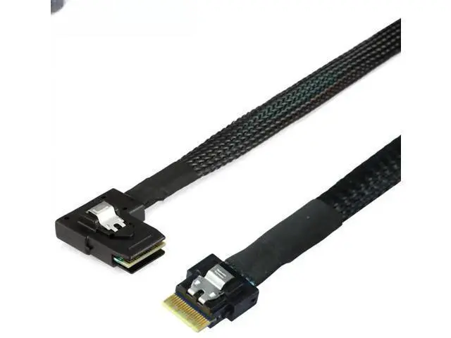 Main image of HighSpeed SlimSAS 4.0 SFF8654 4i to SAS SFF8087 LeftAngle Adapter Cable for HighPerformance Servers