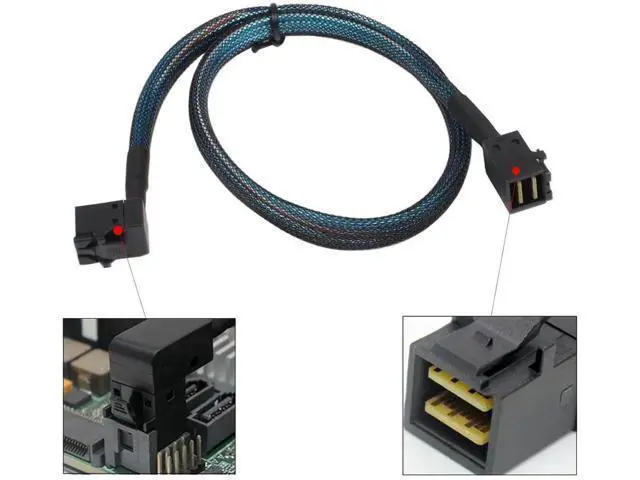 Alt view image 2 of 6 - 36Pin Internal MiniSAS HD RightAngle SFF8643 to 36Pin MiniSAS HD Cable
