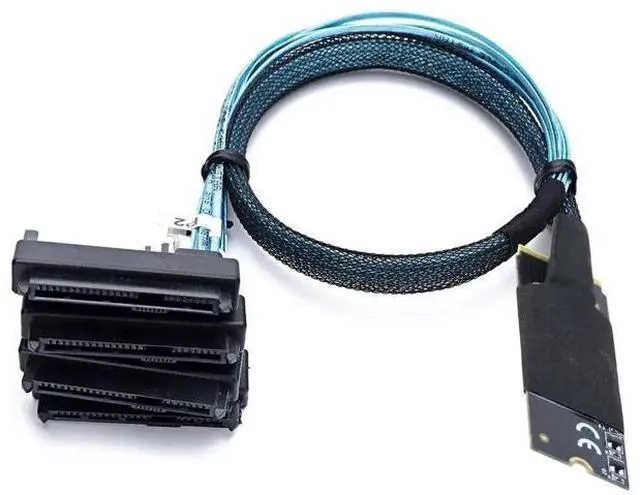 Alt view image 6 of 6 - M.2 SFF8643 to 4×SAS SFF8482 Converter Cable, 12Gbps HighSpeed Server Interconnect, 30AWG Copper Wire, PlugandPlay, 0.5m