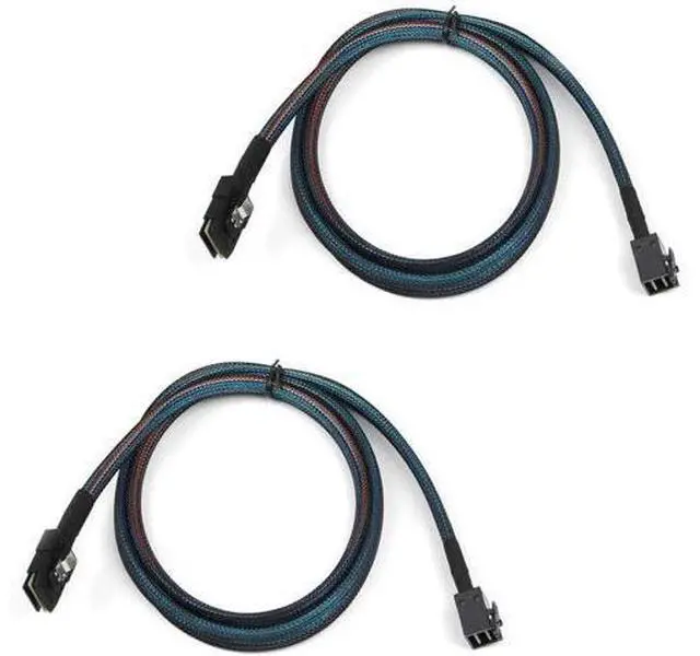 Main image of 2PCS Internal Mini SAS HD SFF8643 to SFF8087 Cable, Compatible with RAID & PCIE Controllers, 3.3FT / 1M