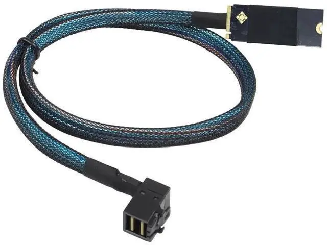 Alt view image 5 of 6 - Compatible M.2 (MKey) to SFF8643 SAS HD 90Degree Cable, 12Gbps HighSpeed Server Harness, 30AWG Copper, Plug & Play, 0.5M/19.68in