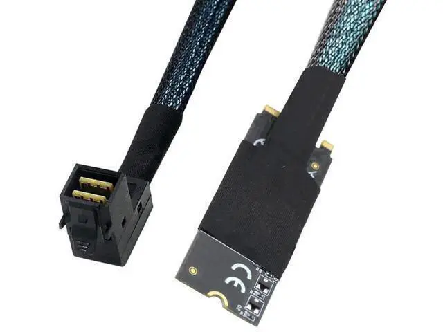 Alt view image 6 of 6 - Compatible M.2 (MKey) to SFF8643 SAS HD 90Degree Cable, 12Gbps HighSpeed Server Harness, 30AWG Copper, Plug & Play, 0.5M/19.68in
