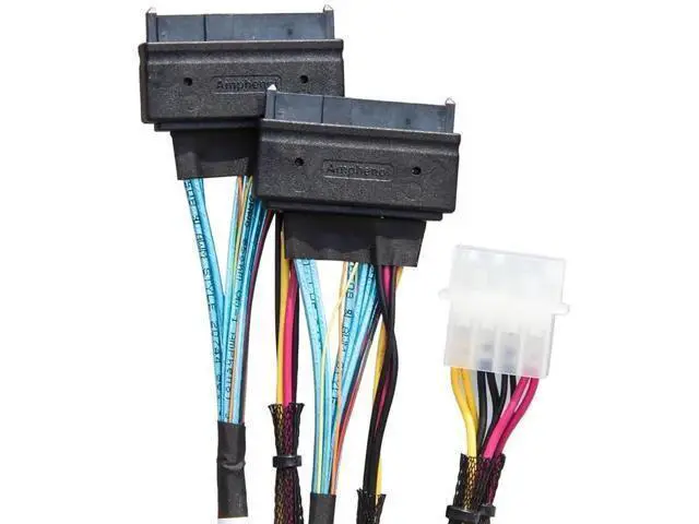 Alt view image 2 of 6 - SlimSAS 8X to 2×U.2 NVMe Adapter Cable, SFF8654 74Pin to 2×SFF8639 68Pin with Power, 75CM, Compatible with Broadcom MPN 056000500 / CBLSAST0953