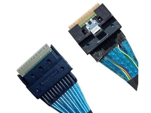 Alt view image 4 of 6 - SlimSAS 8X to 2×U.2 NVMe Adapter Cable, SFF8654 74Pin to 2×SFF8639 68Pin with Power, 75CM, Compatible with Broadcom MPN 056000500 / CBLSAST0953