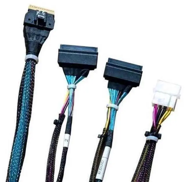 Alt view image 3 of 6 - SlimSAS 8X to 2×U.2 NVMe Adapter Cable, SFF8654 74Pin to 2×SFF8639 68Pin with Power, 75CM, Compatible with Broadcom MPN 056000500 / CBLSAST0953