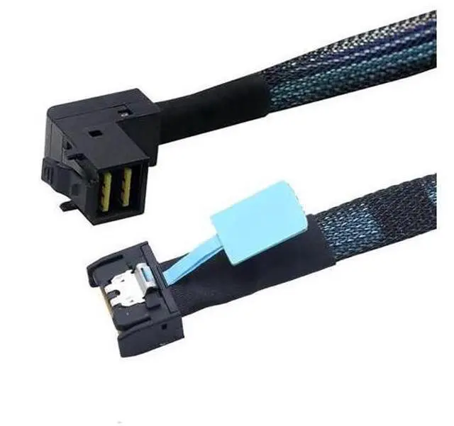 Main image of Gen5 MCIO Slimline SFF8654 4i to HD SFF8643 90Degree Cable, 12G HighSpeed Server Interconnect, 1M