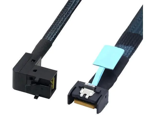 Alt view image 6 of 6 - Gen5 MCIO Slimline SFF8654 4i to HD SFF8643 90Degree Cable, 12G HighSpeed Server Interconnect, 1M