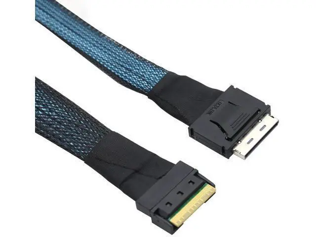Alt view image 2 of 7 - PCIe Gen4 SlimSAS SFF8654 8i to OCuLink SFF8611 8i Internal Server Cable, 32AWG Copper Harness, 24Gbps HighSpeed Data Transfer, 1M/39.37in