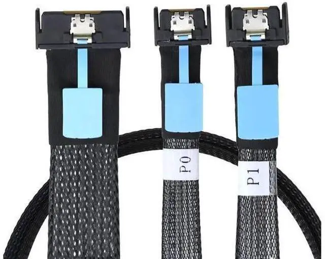 Main image of Gen5 Slimline MCIO 8i PCIe 5.0 SFF8654 8i to Dual SFF8654 4i Cable, 32Gbps HighSpeed Copper Wire Harness, 0.5M/19.68in (1M/39.4in Optional)
