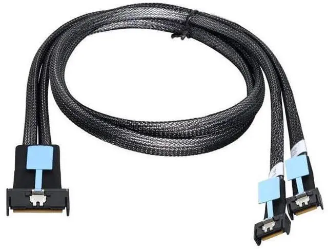 Alt view image 2 of 6 - Gen5 Slimline MCIO 8i PCIe 5.0 SFF8654 8i to Dual SFF8654 4i Cable, 32Gbps HighSpeed Copper Wire Harness, 0.5M/19.68in (1M/39.4in Optional)