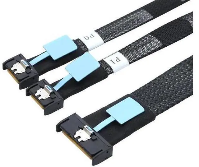 Alt view image 4 of 6 - Gen5 Slimline MCIO 8i PCIe 5.0 SFF8654 8i to Dual SFF8654 4i Cable, 32Gbps HighSpeed Copper Wire Harness, 0.5M/19.68in (1M/39.4in Optional)