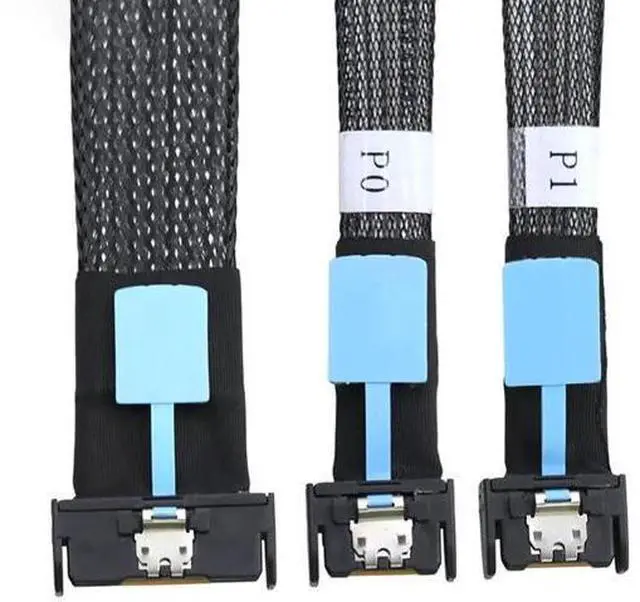 Alt view image 5 of 6 - Gen5 Slimline MCIO 8i PCIe 5.0 SFF8654 8i to Dual SFF8654 4i Cable, 32Gbps HighSpeed Copper Wire Harness, 0.5M/19.68in (1M/39.4in Optional)