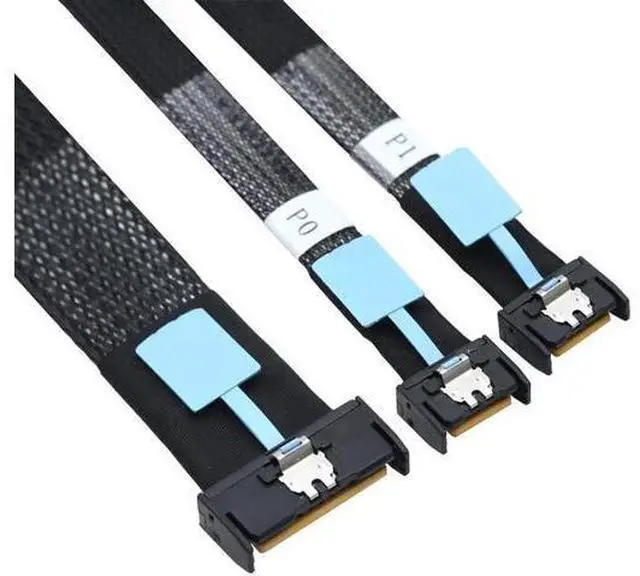 Alt view image 6 of 6 - Gen5 Slimline MCIO 8i PCIe 5.0 SFF8654 8i to Dual SFF8654 4i Cable, 32Gbps HighSpeed Copper Wire Harness, 0.5M/19.68in (1M/39.4in Optional)