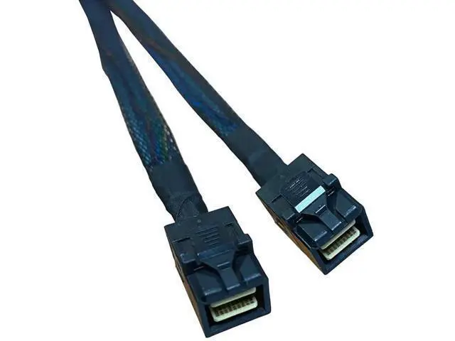 Alt view image 4 of 4 - MCIO x8 to 2×MiniSASHD x4 Cable, SFFTA1016 74Pin to 2×SFF8643 36Pin, PCIe Gen4 Mini Cooledge IO Cable, 80CM
