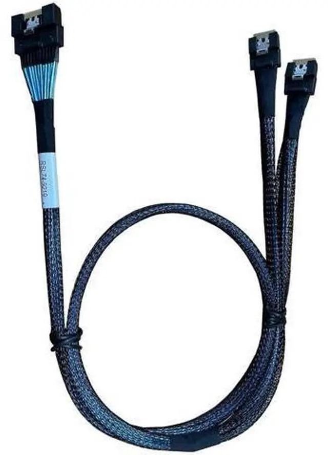Main image of SlimSAS x8 to 2×SlimSAS x4 Cable, SFF8654 74Pin to 2×SFF8654 38Pin, 80CM, Compatible with Broadcom MPN 056000400