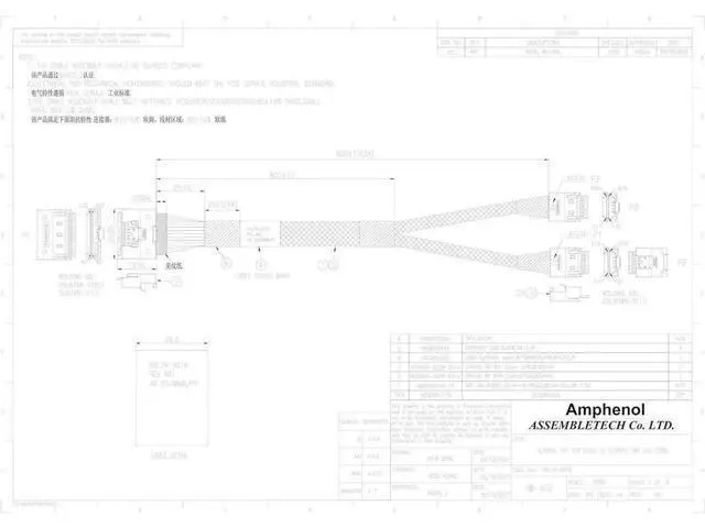 Alt view image 4 of 5 - SlimSAS x8 to 2×SlimSAS x4 Cable, SFF8654 74Pin to 2×SFF8654 38Pin, 80CM, Compatible with Broadcom MPN 056000400