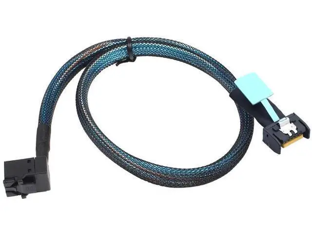 Alt view image 2 of 6 - Gen5 MCIO Slimline SFF8654 4i to HD SFF8643 90Degree Cable, 12G HighSpeed Server Interconnect, 0.8M