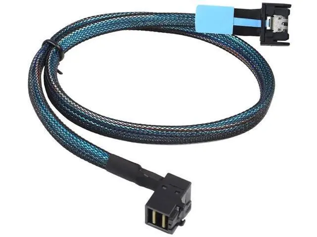 Alt view image 3 of 6 - Gen5 MCIO Slimline SFF8654 4i to HD SFF8643 90Degree Cable, 12G HighSpeed Server Interconnect, 0.8M