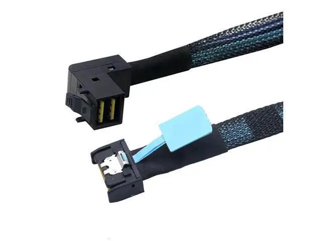 Alt view image 4 of 6 - Gen5 MCIO Slimline SFF8654 4i to HD SFF8643 90Degree Cable, 12G HighSpeed Server Interconnect, 0.8M