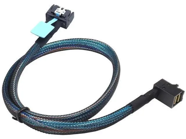 Alt view image 6 of 6 - Gen5 MCIO Slimline SFF8654 4i to HD SFF8643 90Degree Cable, 12G HighSpeed Server Interconnect, 0.8M