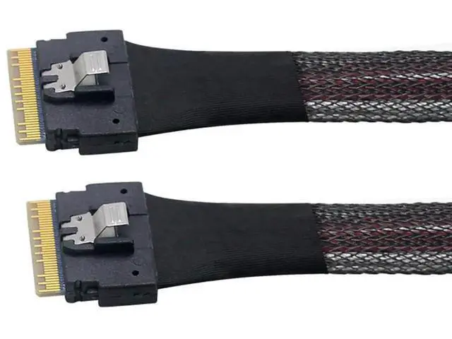 Alt view image 5 of 5 - Slimline SAS PCIE 4.0 SFF8654 8i 74Pin Ultraport Extension Cable, 32AWG 24Gbps HighSpeed Server Interconnect, 0.8M
