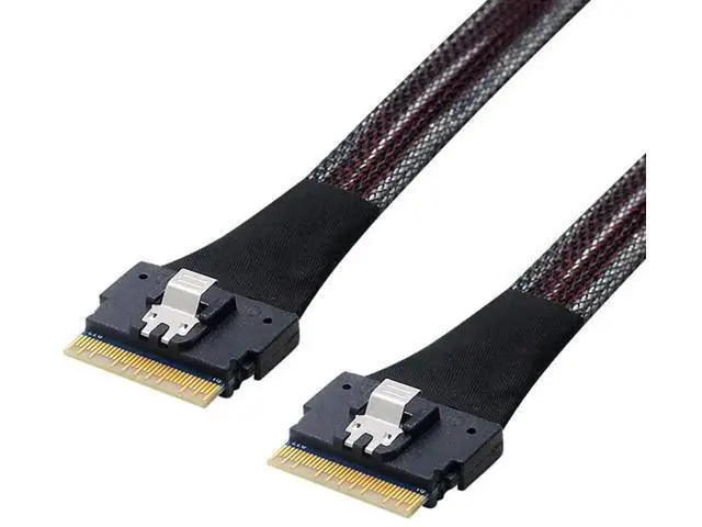 Alt view image 4 of 5 - Slimline SAS PCIE 4.0 SFF8654 8i 74Pin Ultraport Extension Cable, 32AWG 24Gbps HighSpeed Server Interconnect, 0.8M
