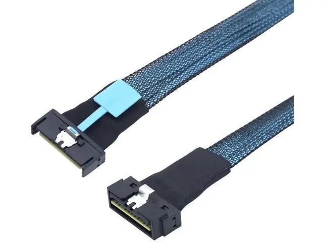 Alt view image 5 of 5 - PCIe 5.0 MCIO 8X to LP SlimSAS SFF8654 74Pin HighSpeed Server Cable, 24Gbps SingleChannel, LowProfile, 39.37in