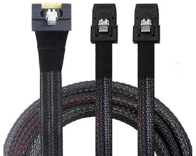 Main image of SlimSAS SAS 4.0 SFF8654 8i to Dual SFF8087 Mini SAS Cable, 24Gbps HighSpeed Server Internal Cable, 32AWG Pure Copper with AntiMisdirection Design, 0.8M