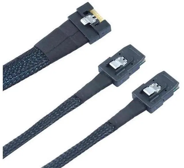 Alt view image 3 of 6 - SlimSAS SAS 4.0 SFF8654 8i to Dual SFF8087 Mini SAS Cable, 24Gbps HighSpeed Server Internal Cable, 32AWG Pure Copper with AntiMisdirection Design, 0.8M