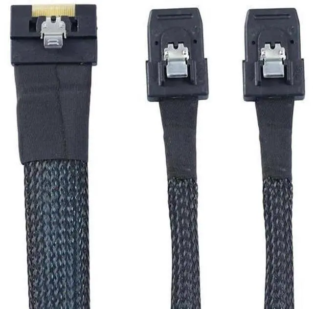 Alt view image 6 of 6 - SlimSAS SAS 4.0 SFF8654 8i to Dual SFF8087 Mini SAS Cable, 24Gbps HighSpeed Server Internal Cable, 32AWG Pure Copper with AntiMisdirection Design, 0.8M