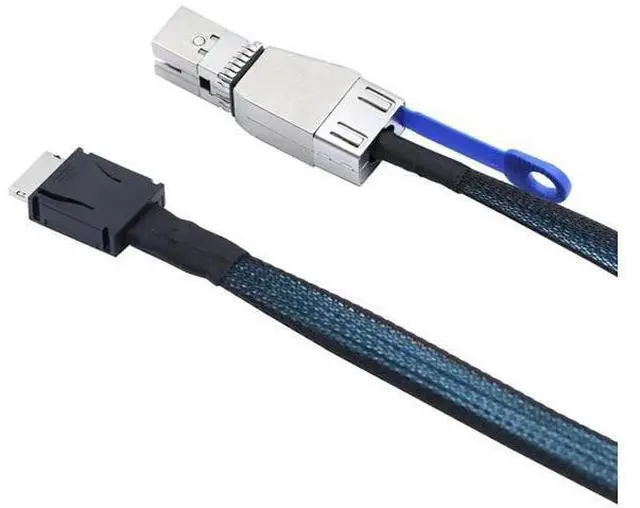 Alt view image 4 of 5 - OCuLink 4i SFF8611 to SAS HD SFF8644 4i Cable, 12Gbps HighSpeed Server Data Cable, Compatible with RAID Controller, Workstation & Storage Expansion, 1M/39.37in