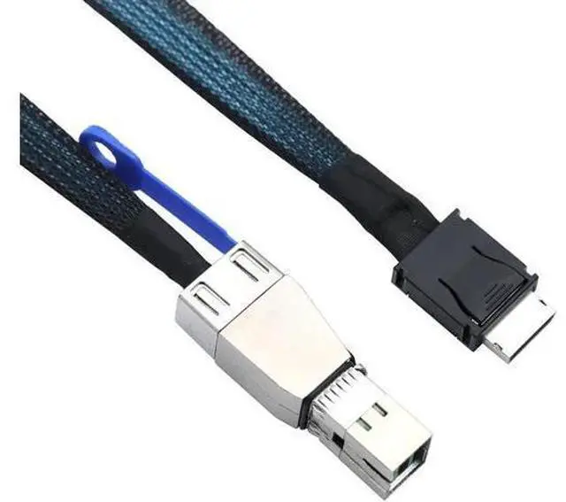 Alt view image 5 of 5 - OCuLink 4i SFF8611 to SAS HD SFF8644 4i Cable, 12Gbps HighSpeed Server Data Cable, Compatible with RAID Controller, Workstation & Storage Expansion, 1M/39.37in