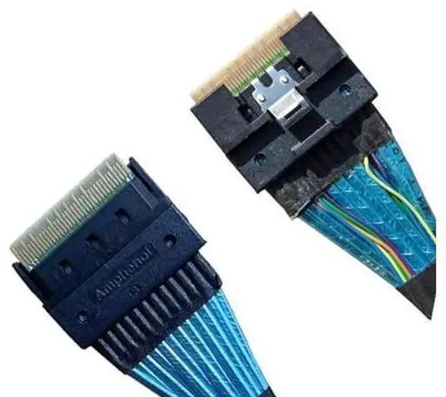 Alt view image 3 of 6 - SlimSAS 8X to 2×U.2 NVMe Adapter Cable, SFF8654 74Pin to 2×SFF8639 68Pin with Power, 75CM (Broadcom MPN 056000500, CBLSAST0953)