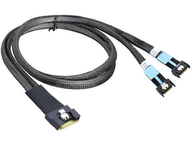 Alt view image 6 of 6 - Slimline SAS SFF8654 8i to Dual MCIO 4i Server Cable with FullCover AntiMisplug Design, 16Gbps HighSpeed Copper Wire Harness, 0.5M/19.68in