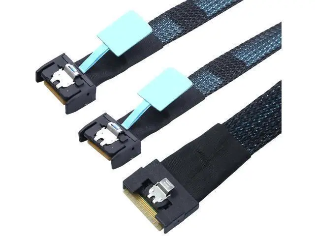 Alt view image 5 of 6 - Slimline SAS SFF8654 8i to Dual MCIO 4i Server Cable with FullCover AntiMisplug Design, 16Gbps HighSpeed Copper Wire Harness, 0.5M/19.68in