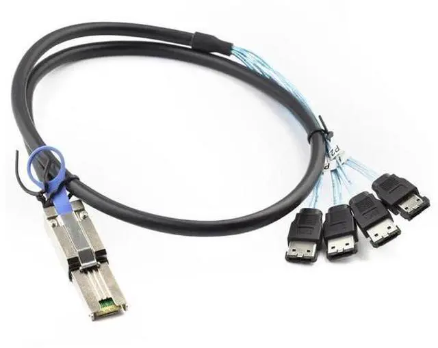 Alt view image 5 of 5 - Mini SAS HD SFF8088 26Pin to 4×eSATA 7Pin Female External Server Hard Drive Cable, 28AWG 6Gbps HighSpeed Copper Wire Harness, 2M/78.74in
