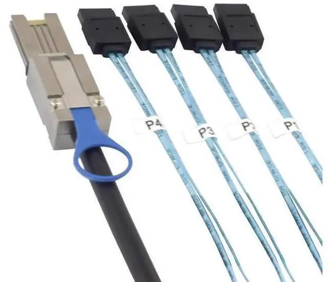 Alt view image 5 of 5 - Mini SAS HD SFF8088 to 4×SATA 7Pin Cable, 6Gbps HighSpeed Server Hard Drive Data Cable for Servers, Storage Expansion, RAID Controller & Workstations, Multiple Lengths 0.5m/1m/2m/3m, 2M/78.74in