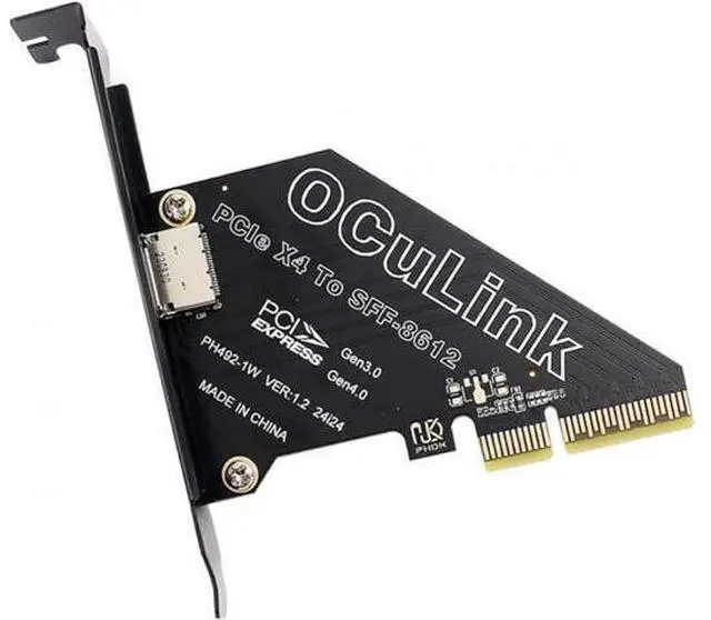 Main image of PCIExpress 4.0 PCIe 4X to OCuLink SFF8611 / SFF8612 Host Adapter Card for U.2 SSD & eGPU External Graphics Dock
