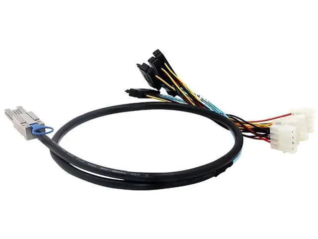 Alt view image 3 of 6 - Mini SAS HD SFF8088 26Pin to 4×SAS SFF8482 with Power Cable, 6Gbps HighSpeed Server Data Cable for RAID Controller, Storage Expansion & Workstation, 0.5M/19.68in