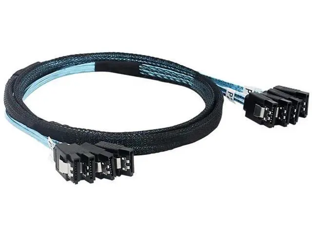 Alt view image 2 of 6 - Mini SAS HD SFF8088 26Pin to 4×SAS SFF8482 with Power Cable, 6Gbps HighSpeed Server Data Cable for RAID Controller, Storage Expansion & Workstation, 0.5M/19.68in
