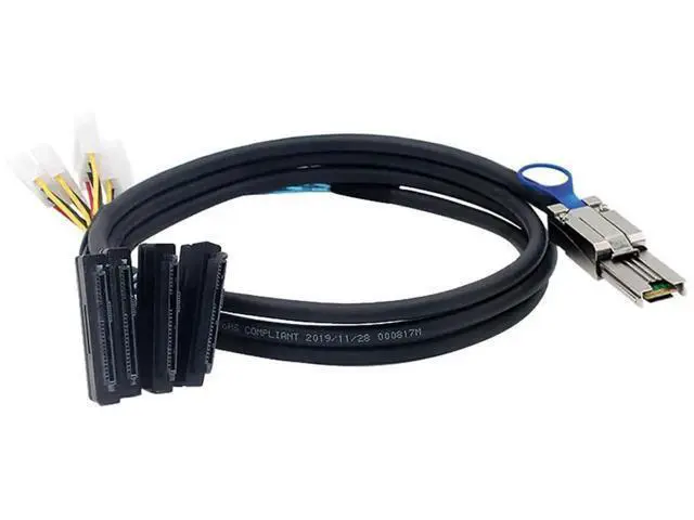 Alt view image 6 of 6 - Mini SAS HD SFF8088 26Pin to 4×SAS SFF8482 with Power Cable, 6Gbps HighSpeed Server Data Cable for RAID Controller, Storage Expansion & Workstation, 0.5M/19.68in