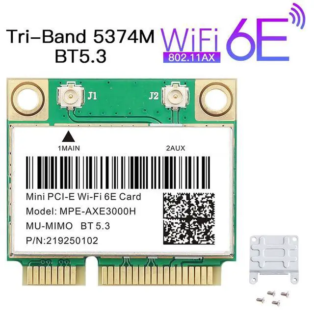 Alt view image 2 of 7 - WiFi 6E Mini PCIe Card, 5400Mbps, Bluetooth 5.3, Gaming