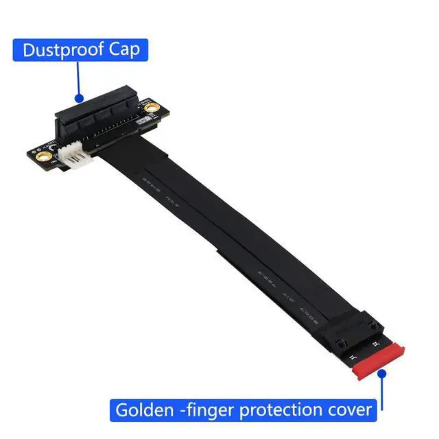 Alt view image 2 of 7 - M Key Extension M.2 NGFF Key M to PCIe 3.0 4X Extension Cable m.2 Key m to pci-e 4X (90°Right Angle PCI-E Slot)