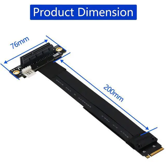 Alt view image 6 of 7 - M Key Extension M.2 NGFF Key M to PCIe 3.0 4X Extension Cable m.2 Key m to pci-e 4X (90°Right Angle PCI-E Slot)
