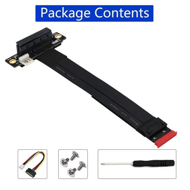 Alt view image 7 of 7 - M Key Extension M.2 NGFF Key M to PCIe 3.0 4X Extension Cable m.2 Key m to pci-e 4X (90°Right Angle PCI-E Slot)