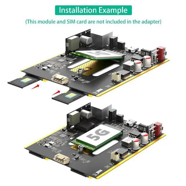 Alt view image 5 of 7 - NGFF(M.2) 4G/5G Module to Type C Adapter with Dual SIM Card Slot and RJ45 Port and POE Module, Realtek RTL8125BG Controller(Black)