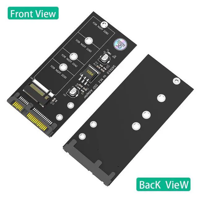 Alt view image 7 of 7 - M.2 NGFF SATA SSD to SATA Adapter Card, Supports 2280/2260/2242/2230 mm, Up to 6 Gbps Transfer Rate
