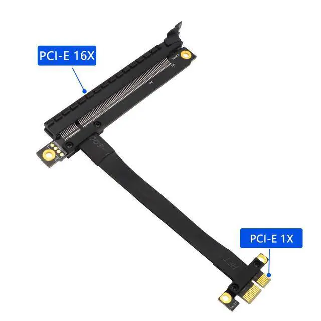 Alt view image 2 of 7 - PCI-e PCI Express 1X to 16X Extension PCI-E 16x to 1x risers Cable with Gold-Plated Connector
