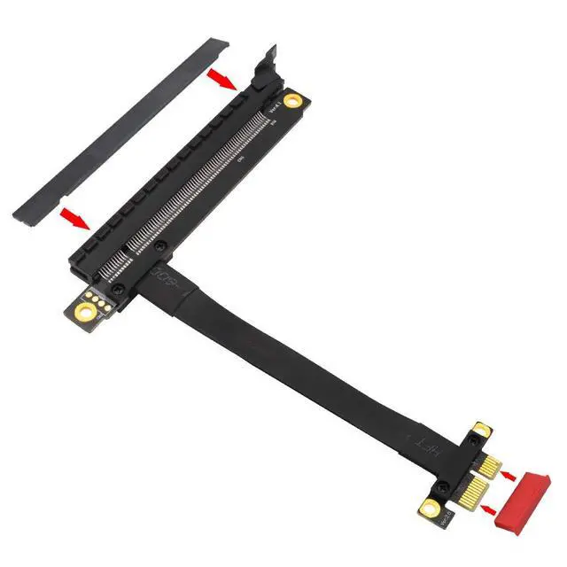 Alt view image 7 of 7 - PCI-e PCI Express 1X to 16X Extension PCI-E 16x to 1x risers Cable with Gold-Plated Connector